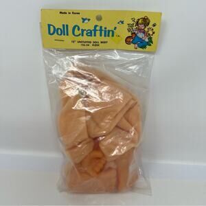 Vintage Mangelsen's 12" Unstuffed Doll Body Flesh Doll Parts Craft Supplies